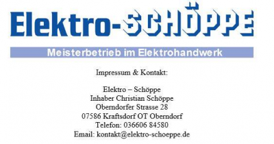 Sponsoren kurz vorgestellt: Elektro Schöppe aus Kraftsdorf